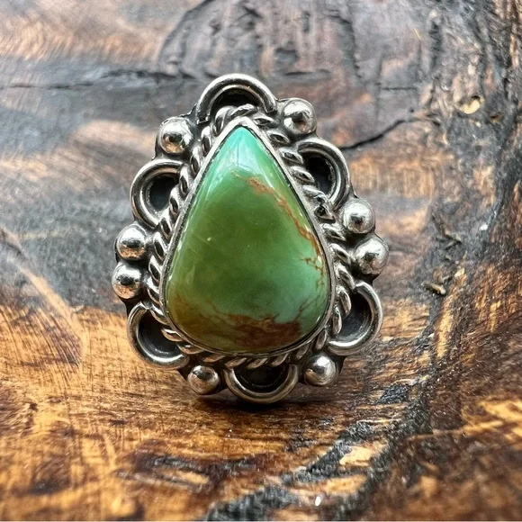 Sterling Silver Kingman Turquoise Ring Size 7 Southwestern - Picture 3 of 13